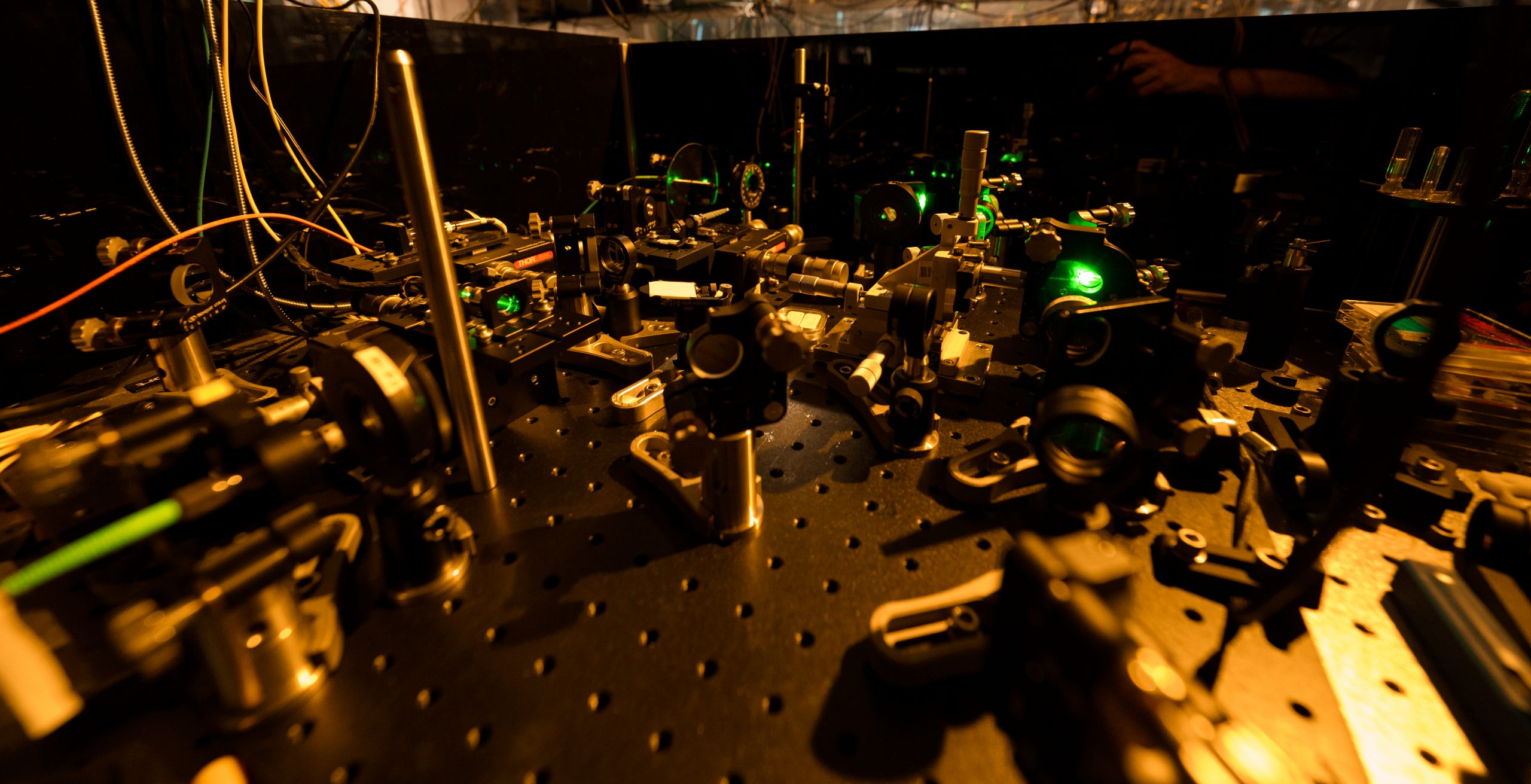 Photo of an optical experimental setup